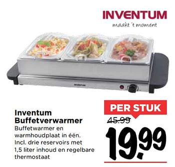 Aanbiedingen Inventum buffetverwarmer - Inventum - Geldig van 19/11/2017 tot 25/11/2017 bij Vomar