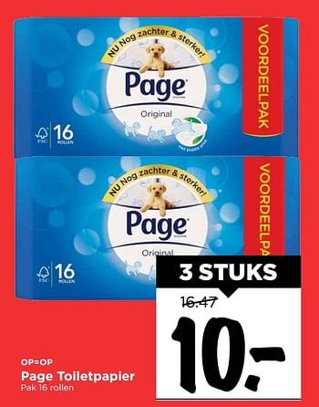 Aanbiedingen Page toiletpapier - Page - Geldig van 19/11/2017 tot 25/11/2017 bij Vomar