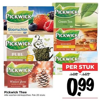 Aanbiedingen Pickwick thee - Pickwick - Geldig van 19/11/2017 tot 25/11/2017 bij Vomar