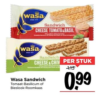 Aanbiedingen Wasa sandwich - Wasa - Geldig van 19/11/2017 tot 25/11/2017 bij Vomar