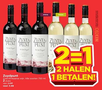 Aanbiedingen Zuydpunt - Rode wijnen - Geldig van 19/11/2017 tot 25/11/2017 bij Vomar