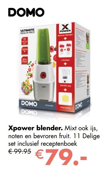 Aanbiedingen Domo xpower blender - Domo - Geldig van 27/11/2017 tot 31/12/2017 bij Multi Bazar