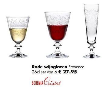Aanbiedingen Rode wijnglazen - Bohemia Crystal - Geldig van 27/11/2017 tot 31/12/2017 bij Multi Bazar