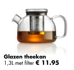 Aanbiedingen Glazen theekan - Huismerk - Multi Bazar - Geldig van 27/11/2017 tot 31/12/2017 bij Multi Bazar