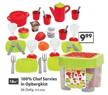 Aanbiedingen 100% chef servies in opbergkist - Huismerk - Top1Toys - Geldig van 23/10/2017 tot 05/12/2017 bij Top1Toys