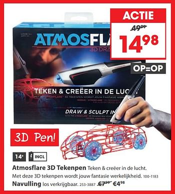 Aanbiedingen Atmosflare 3d tekenpen - Huismerk - Top1Toys - Geldig van 23/10/2017 tot 05/12/2017 bij Top1Toys