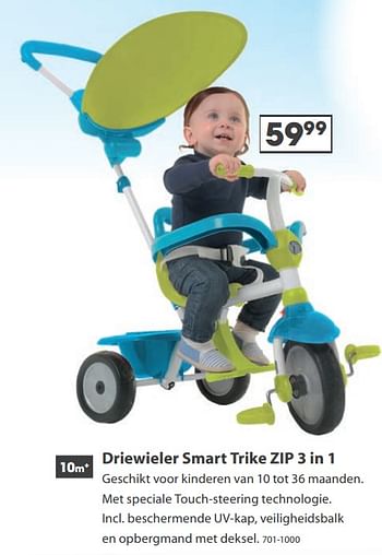 Aanbiedingen Driewieler smart trike zip 3 in 1 - Smartrike - Geldig van 23/10/2017 tot 05/12/2017 bij Top1Toys