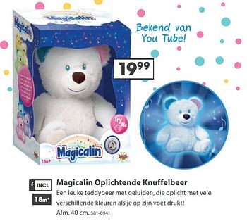 Aanbiedingen Magicalin oplichtende knuffelbeer - Huismerk - Top1Toys - Geldig van 23/10/2017 tot 05/12/2017 bij Top1Toys