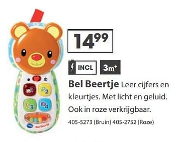 Aanbiedingen Bel beertje - Vtech - Geldig van 23/10/2017 tot 05/12/2017 bij Top1Toys