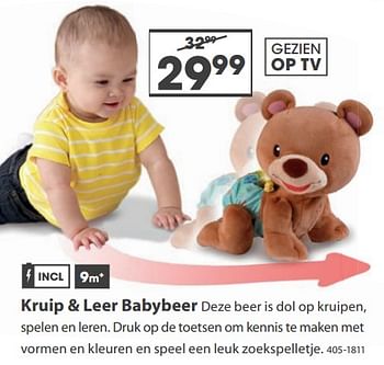 Aanbiedingen Kruip + leer babybeer - Vtech - Geldig van 23/10/2017 tot 05/12/2017 bij Top1Toys