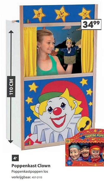 Aanbiedingen Poppenkast clown - Huismerk - Top1Toys - Geldig van 23/10/2017 tot 05/12/2017 bij Top1Toys