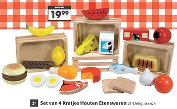 Aanbiedingen Set van 4 kratjes houten etenswaren - Melissa &amp; Doug - Geldig van 23/10/2017 tot 05/12/2017 bij Top1Toys