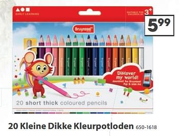 Aanbiedingen 20 kleine dikke kleurpotloden - Bruynzeel - Geldig van 23/10/2017 tot 05/12/2017 bij Top1Toys