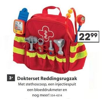 Aanbiedingen Dokterset reddingsrugzak - Huismerk - Top1Toys - Geldig van 23/10/2017 tot 05/12/2017 bij Top1Toys