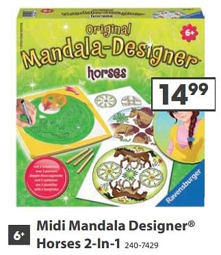 Aanbiedingen Midi mandala designer horses 2-in-1 - Ravensburger - Geldig van 23/10/2017 tot 05/12/2017 bij Top1Toys