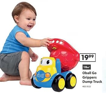 Aanbiedingen Oball go grippers dump truck - Oball - Geldig van 23/10/2017 tot 05/12/2017 bij Top1Toys