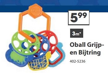 Aanbiedingen Oball grijpen bijtring - Oball - Geldig van 23/10/2017 tot 05/12/2017 bij Top1Toys