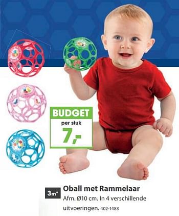 Aanbiedingen Oball met rammelaar - Oball - Geldig van 23/10/2017 tot 05/12/2017 bij Top1Toys