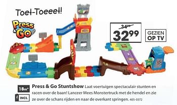 Aanbiedingen Press + go stuntshow - Vtech - Geldig van 23/10/2017 tot 05/12/2017 bij Top1Toys