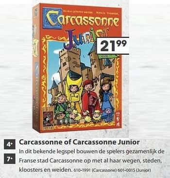 Aanbiedingen Carcassonne junior - 999games - Geldig van 23/10/2017 tot 05/12/2017 bij Top1Toys
