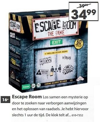 Aanbiedingen Escape room - Identity Games - Geldig van 23/10/2017 tot 05/12/2017 bij Top1Toys