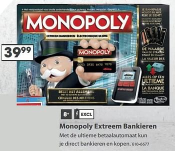 Aanbiedingen Monopoly extreem bankieren - Hasbro - Geldig van 23/10/2017 tot 05/12/2017 bij Top1Toys