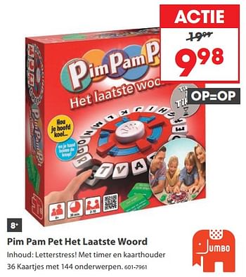 Aanbiedingen Pim pam pet het laatste woord - Jumbo - Geldig van 23/10/2017 tot 05/12/2017 bij Top1Toys