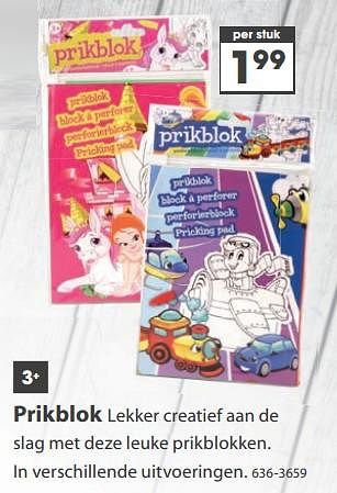 Aanbiedingen Prikblok - Huismerk - Top1Toys - Geldig van 23/10/2017 tot 05/12/2017 bij Top1Toys