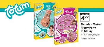 Aanbiedingen Sieraden maken pretty pony of glossy - Totum - Geldig van 23/10/2017 tot 05/12/2017 bij Top1Toys