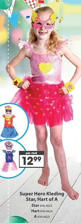 Aanbiedingen Super hero kleding star, hart of a star - Huismerk - Top1Toys - Geldig van 23/10/2017 tot 05/12/2017 bij Top1Toys