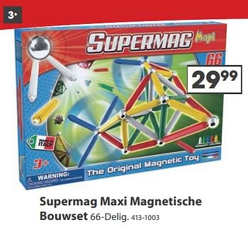 Aanbiedingen Supermag maxi magnetische bouwset - SuperMag Toys - Geldig van 23/10/2017 tot 05/12/2017 bij Top1Toys