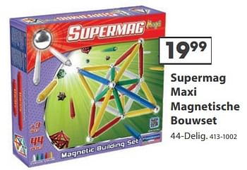Aanbiedingen Supermag maxi magnetische bouwset - SuperMag Toys - Geldig van 23/10/2017 tot 05/12/2017 bij Top1Toys
