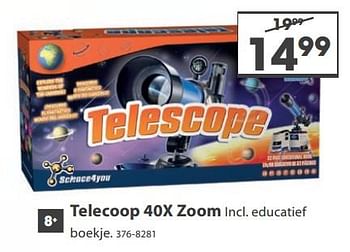 Aanbiedingen Telecoop 40x zoom - Science4you - Geldig van 23/10/2017 tot 05/12/2017 bij Top1Toys