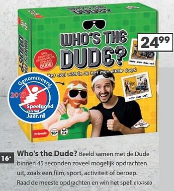 Aanbiedingen Who`s the dude? - Identity Games - Geldig van 23/10/2017 tot 05/12/2017 bij Top1Toys