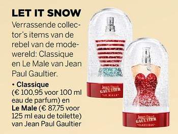 Aanbiedingen Classique 100 ml eau de parfum - Jean Paul Gaultier - Geldig van 13/11/2017 tot 30/11/2017 bij Ici Paris XL