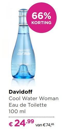 Aanbiedingen Davidoff cool water woman eau de toilette - Davidoff - Geldig van 13/11/2017 tot 05/12/2017 bij Ici Paris XL