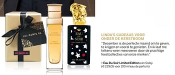 Aanbiedingen Eau du soir limited edition van sisley 100 ml eau de parfum - Sisley - Geldig van 13/11/2017 tot 30/11/2017 bij Ici Paris XL