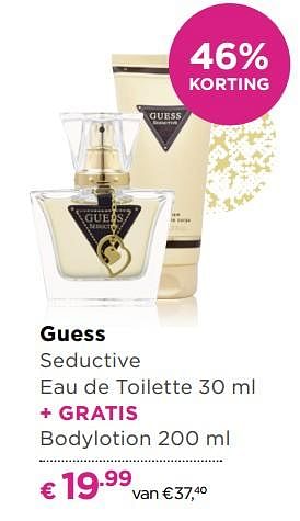 Aanbiedingen Guess seductive eau de toilette + gratis bodylotion - Guess - Geldig van 13/11/2017 tot 05/12/2017 bij Ici Paris XL