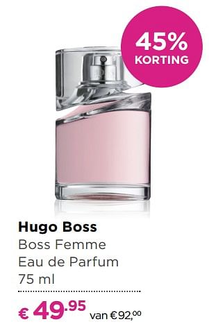 Aanbiedingen Hugo boss boss femme eau de parfum - Hugo Boss - Geldig van 13/11/2017 tot 05/12/2017 bij Ici Paris XL