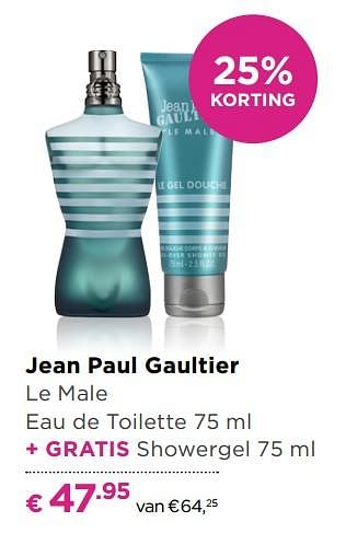 Aanbiedingen Jean paul gaultier le male eau de toilette + gratis showergel - Jean Paul Gaultier - Geldig van 13/11/2017 tot 05/12/2017 bij Ici Paris XL