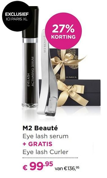 Aanbiedingen M2 beauté eye lash serum + gratis eye lash curler - M2beaute - Geldig van 13/11/2017 tot 05/12/2017 bij Ici Paris XL