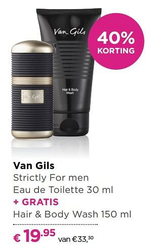 Aanbiedingen Van gils strictly for men eau de toilette + gratis hair + body wash - Van Gils - Geldig van 13/11/2017 tot 05/12/2017 bij Ici Paris XL