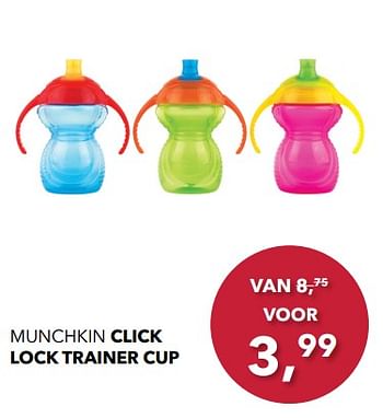 Aanbiedingen Munchkin click lock trainer cup - Munchkin - Geldig van 19/11/2017 tot 16/12/2017 bij Baby & Tiener Megastore