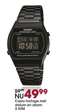 Aanbiedingen Casio horloge met datum en alarm - Casio - Geldig van 15/11/2017 tot 05/12/2017 bij Lucardi