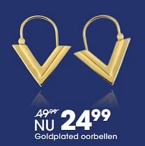 Aanbiedingen Goldplated oorbellen - Huismerk - Lucardi - Geldig van 15/11/2017 tot 05/12/2017 bij Lucardi