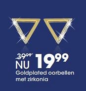Aanbiedingen Goldplated oorbellen met zirkonia - Huismerk - Lucardi - Geldig van 15/11/2017 tot 05/12/2017 bij Lucardi