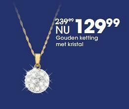 Aanbiedingen Gouden ketting met kristal - Huismerk - Lucardi - Geldig van 15/11/2017 tot 05/12/2017 bij Lucardi