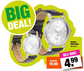Aanbiedingen Unisex horloges - Huismerk - Big Bazar - Geldig van 20/11/2017 tot 26/11/2017 bij Big Bazar