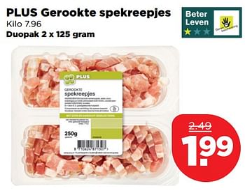 Aanbiedingen Plus gerookte spekreepjes - Huismerk - Plus - Geldig van 19/11/2017 tot 25/11/2017 bij Plus