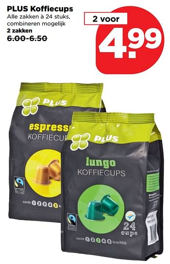 Aanbiedingen Plus koffiecups - Huismerk - Plus - Geldig van 19/11/2017 tot 25/11/2017 bij Plus